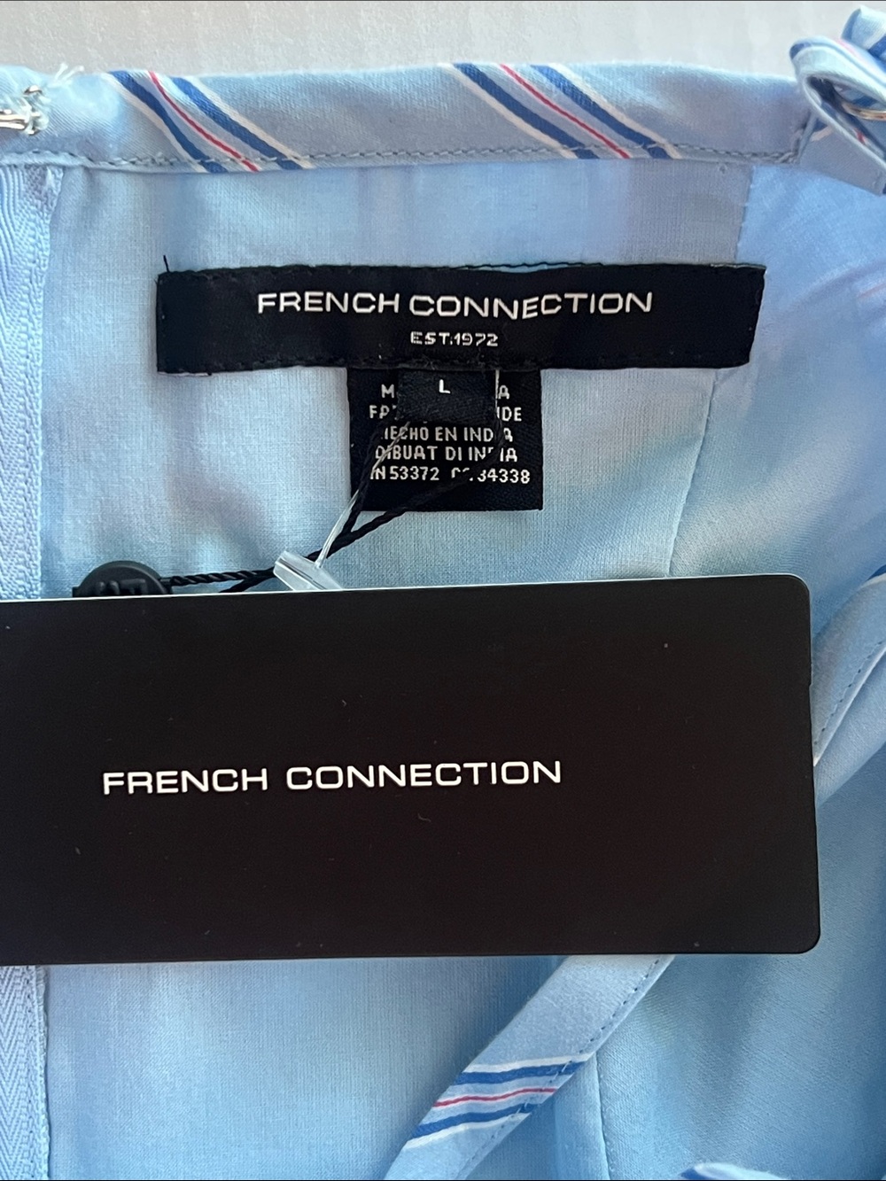 NWT French Connection Alexis Lorenzo Ballerina Fit/Flare Minidress Blue Large - Picture 14 of 16